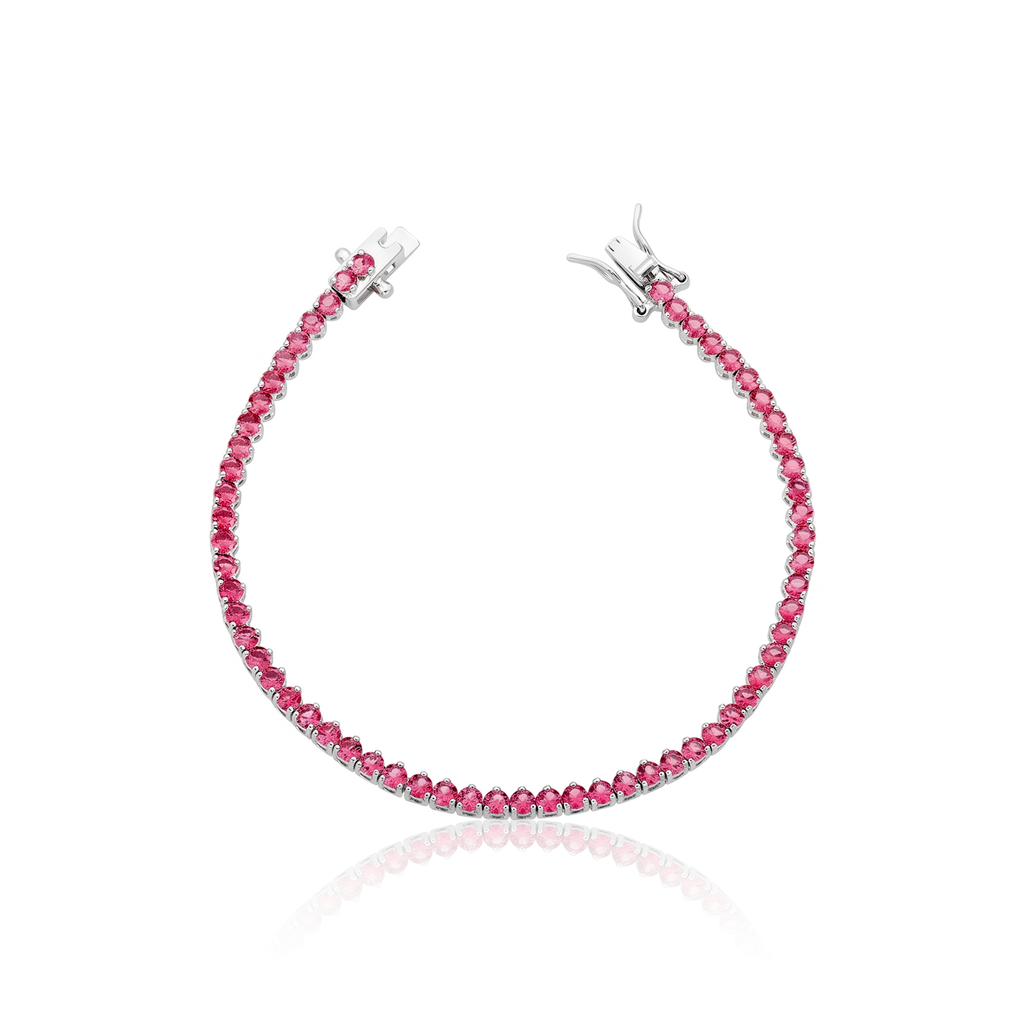Pulseira Rubi Riviera 3mm 4 Garras