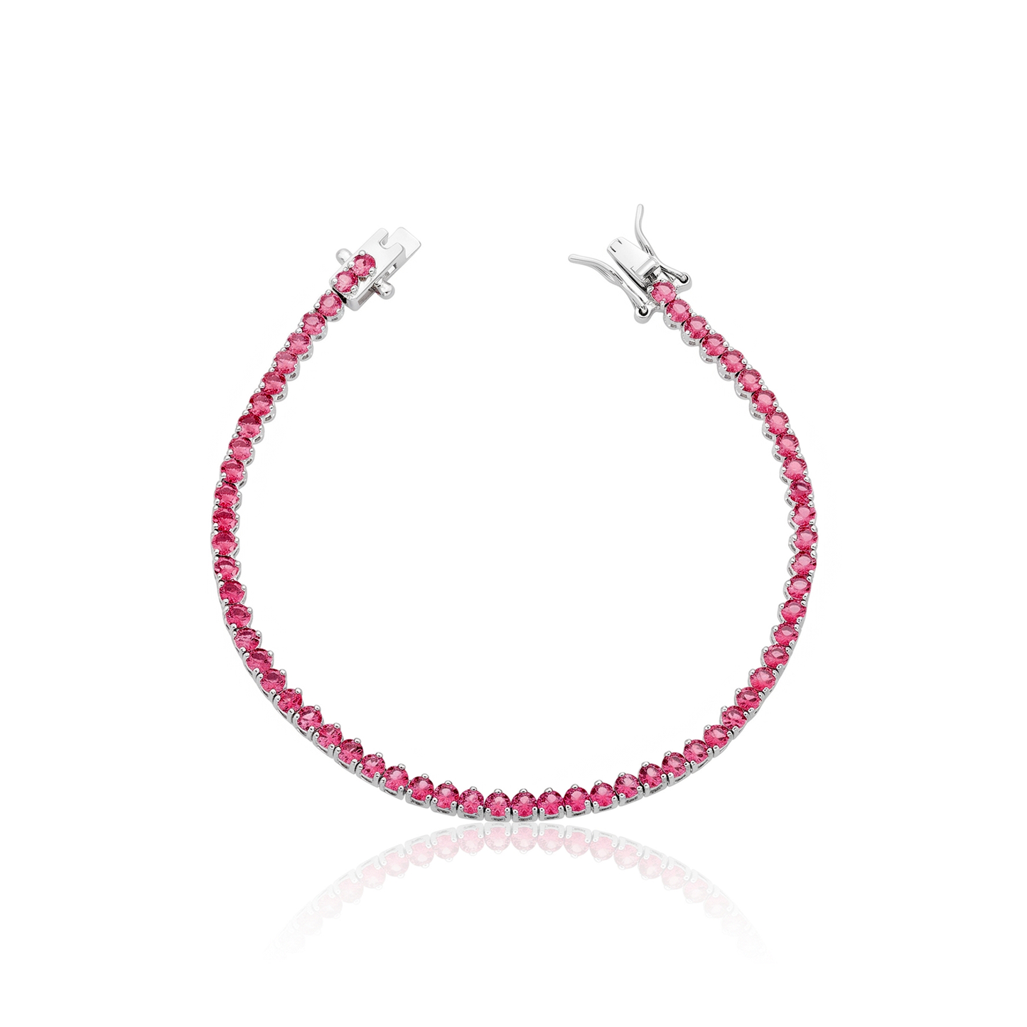 Pulseira Rubi Riviera 3mm 4 Garras