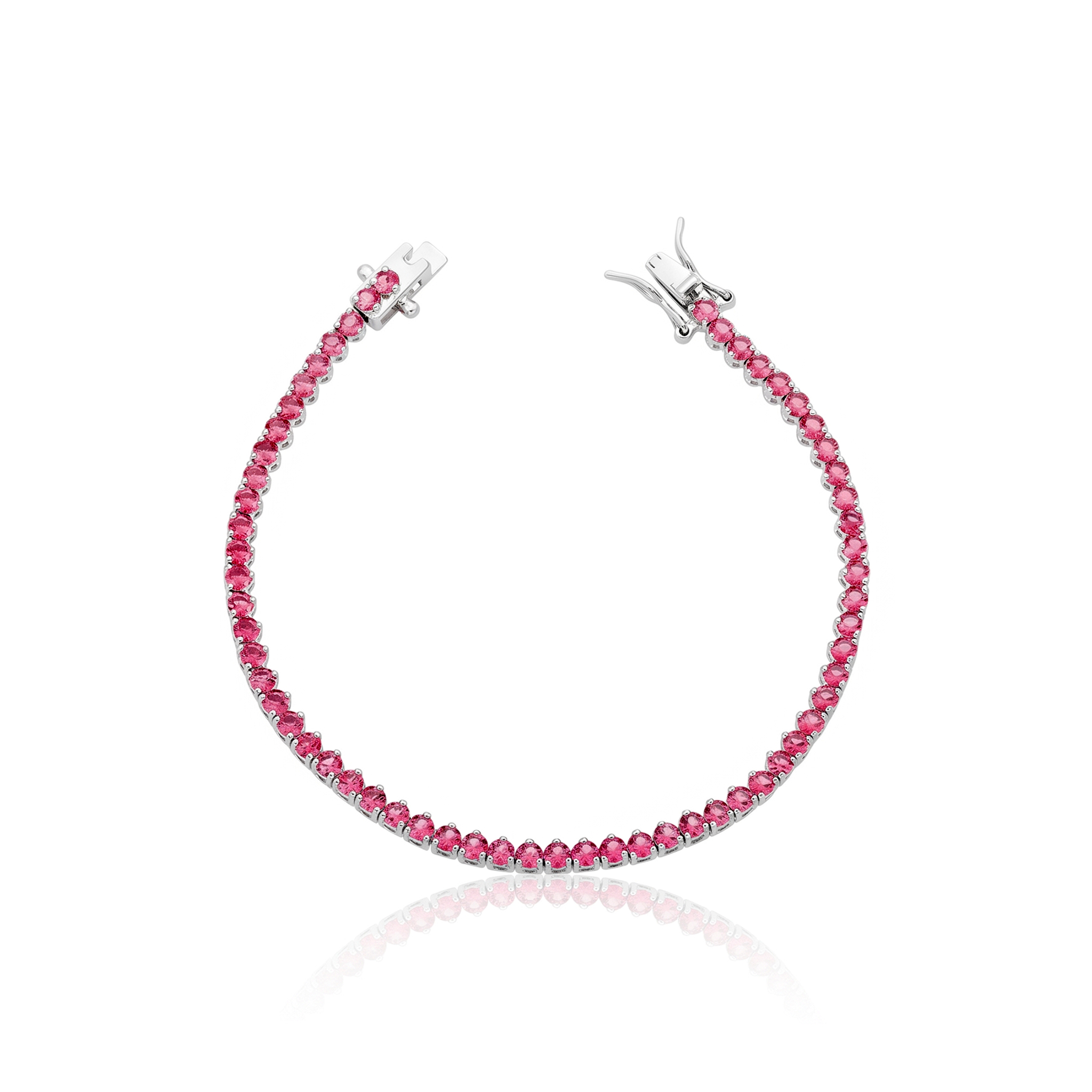 Pulseira Rubi Riviera 3mm 4 Garras