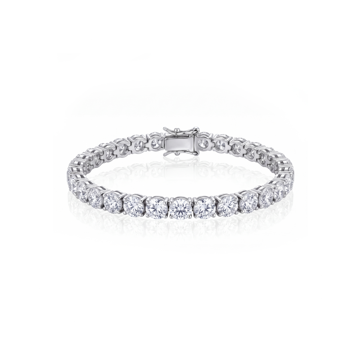 Pulseira Riviera Moissanitas 5mm 4 Garras - 16ct