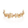 Tiara Folhas Banho Ouro