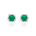 Brinco Esmeralda com Moldura de Zircônias