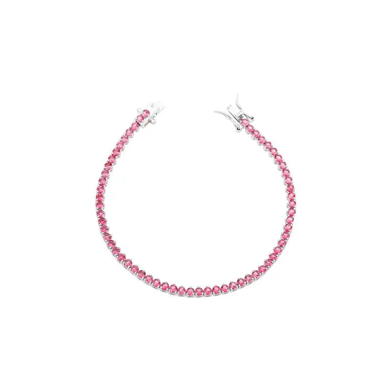 Pulseira Rubi Riviera 3mm 4 Garras