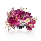 Pente Composição de Orquídeas e Flores de Cerejeira Pink