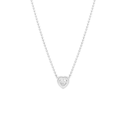 Colar Coração Moissanita 4mm