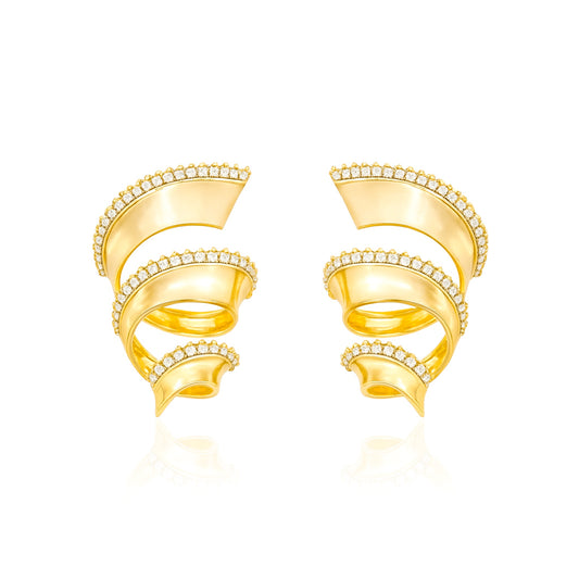 Brinco Espiral 3 Voltas Pavê