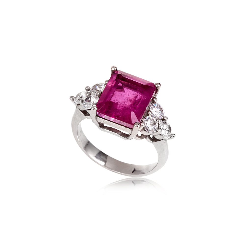Anel Petra Turmalina Rosa