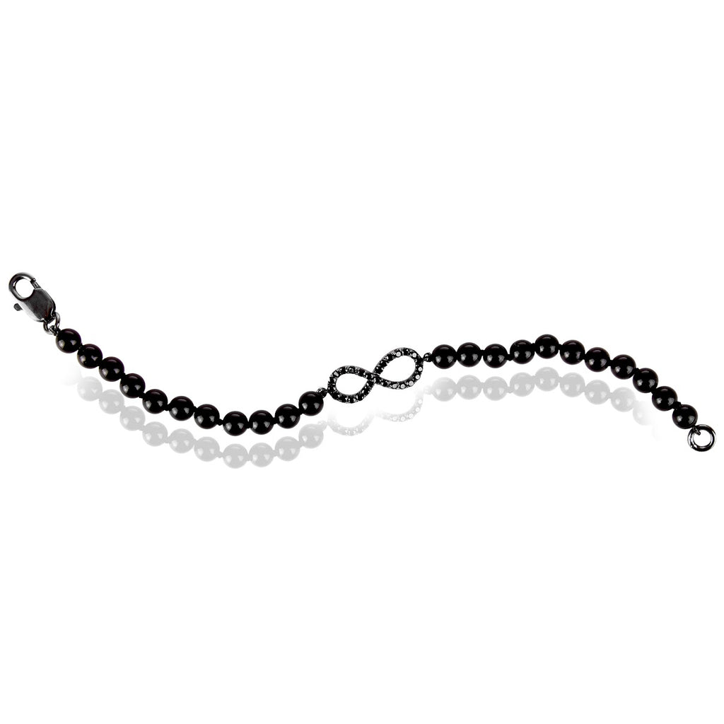 Pulseira Infinito e Esferas de Ônix Natural