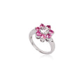 Anel Roseta Grande Safira Rosa