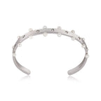 Pulseira Bracelete com Topázios e Pérolas Naturais