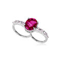 Anel Dois Dedos Turmalina Rosa Oval