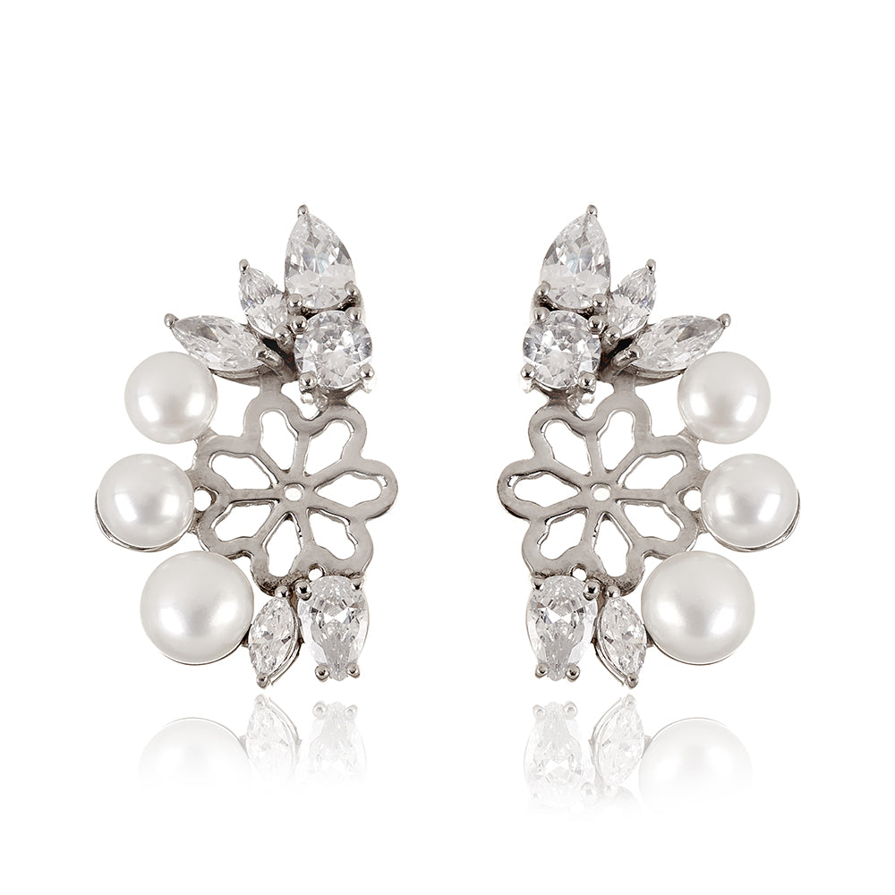Aplique Earcuff de Pérola Natural para Roseta