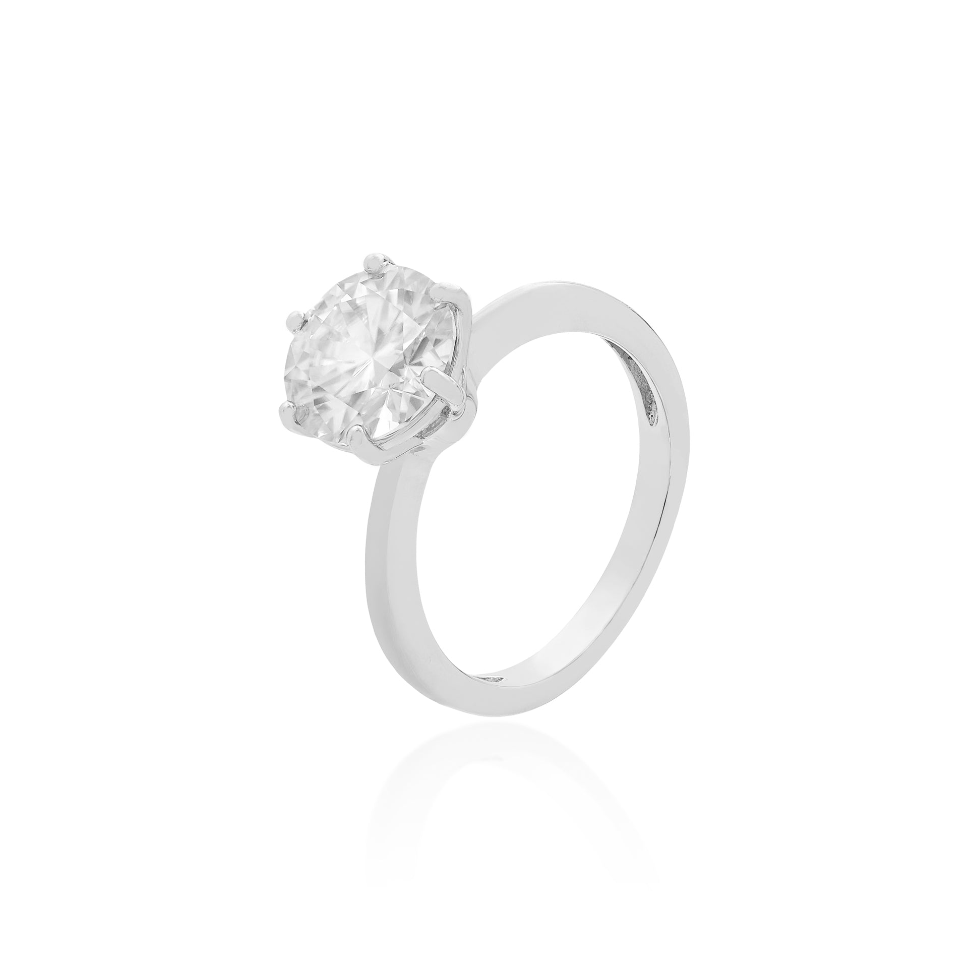 Aliança Solitário Moissanita 9,5mm - 3.02ct certificado