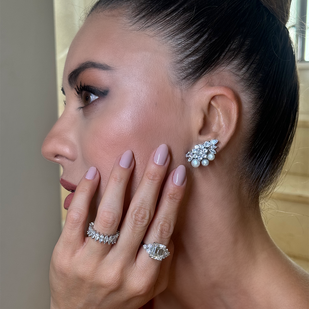 Aplique Earcuff de Pérola Natural para Roseta