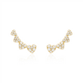 Brinco Earcuff Corações Pavê
