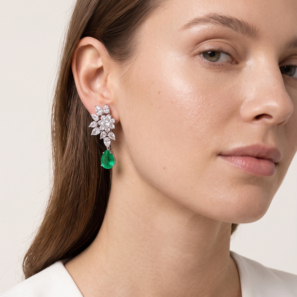Conjunto Roseta Grande com Aplique Earcuff