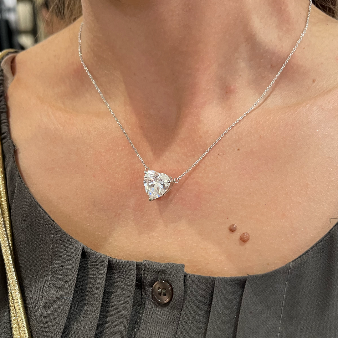 Colar Coração Moissanita 7,75ct