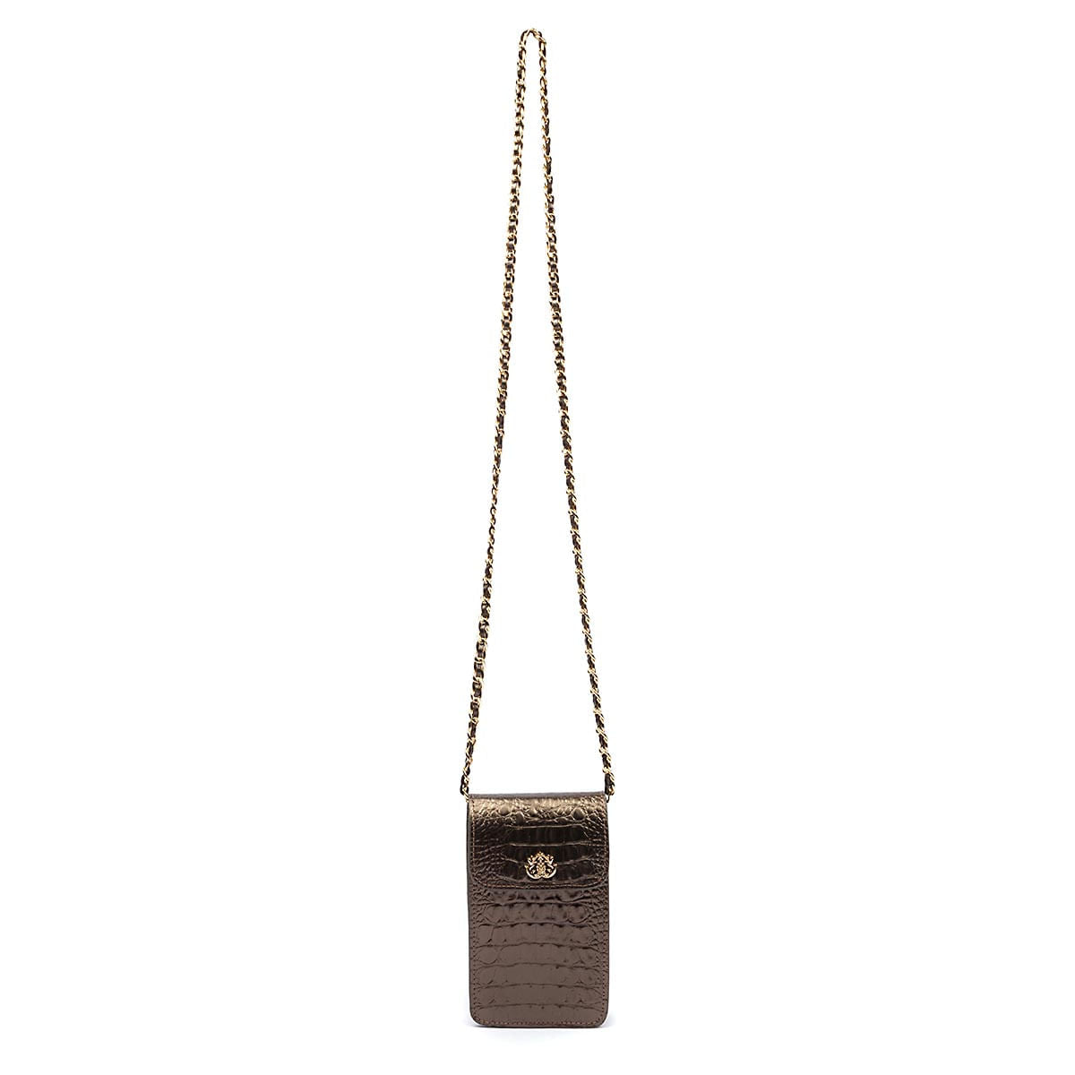 Phone Pouch com Tampa em Couro