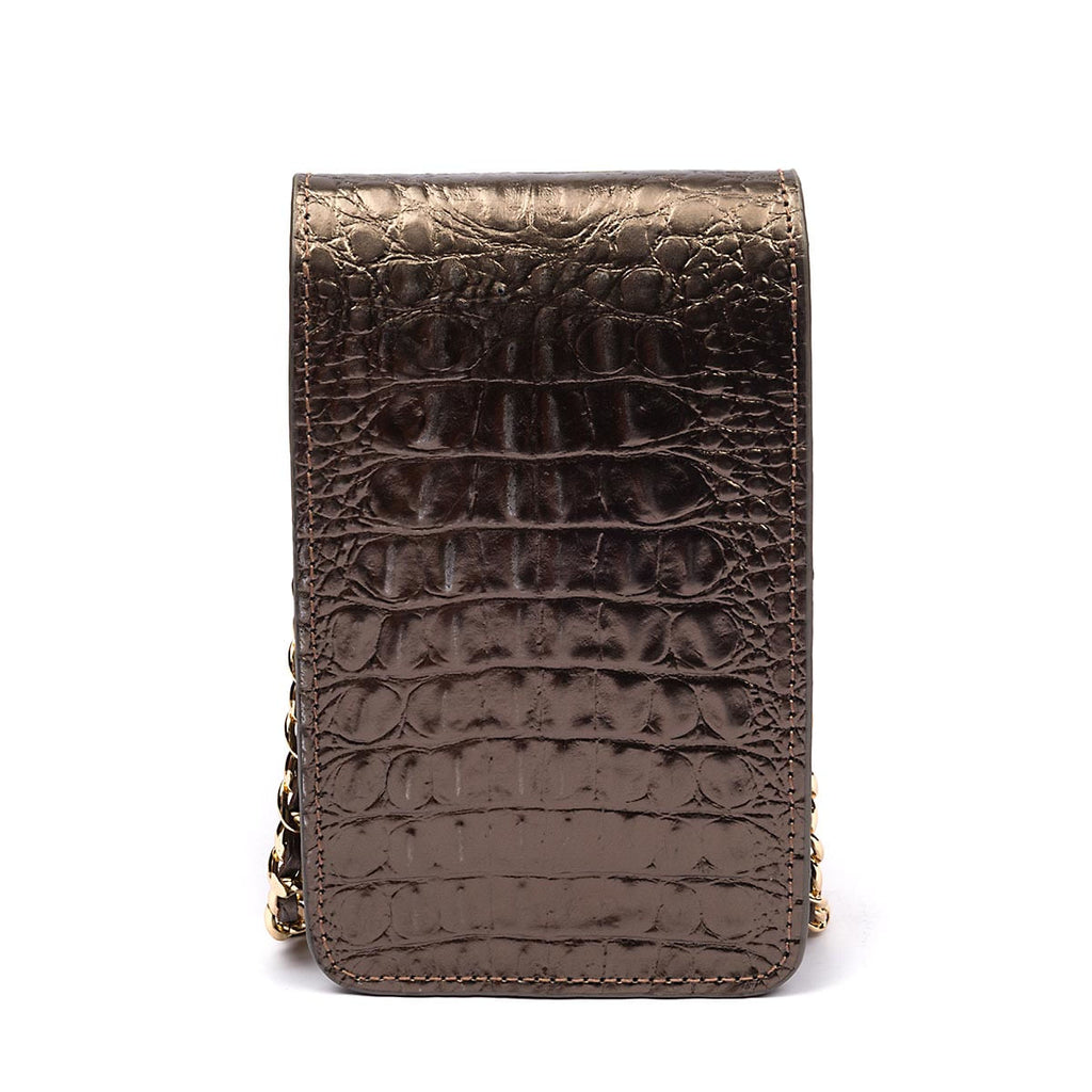 Phone Pouch com Tampa em Couro