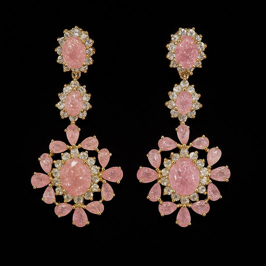 Brinco Cristal de Rocha Rosa