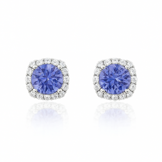 Brinco Solitário com Moldura