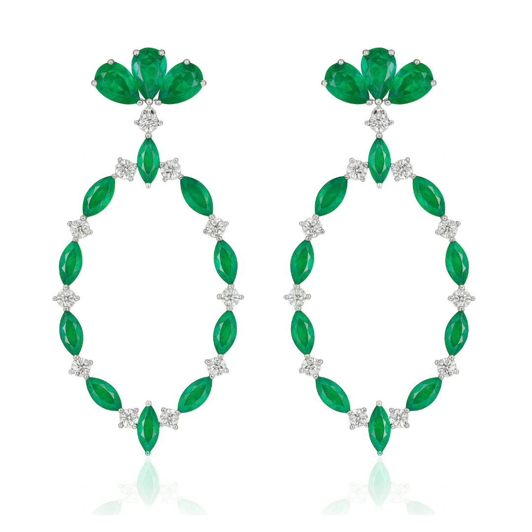 Brinco Argola Frontal em Esmeraldas