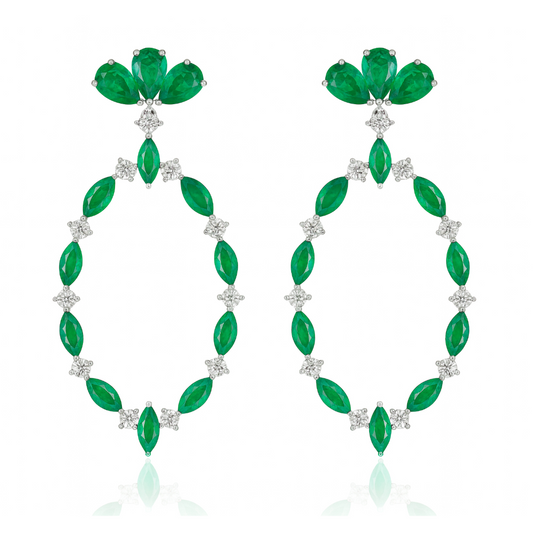 Brinco Argola Frontal em Esmeraldas