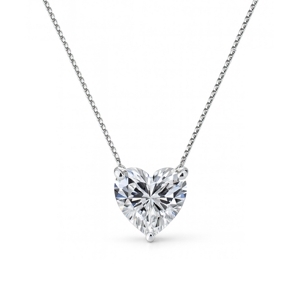 Colar Coração Moissanita 2,00ct - 8mm