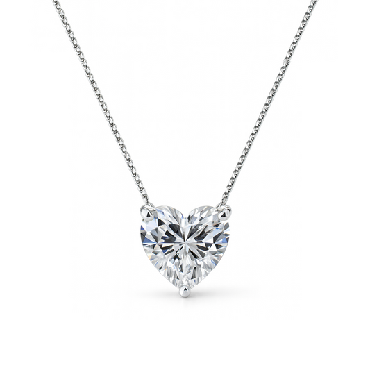 Colar Coração Moissanita 2,00ct - 8mm