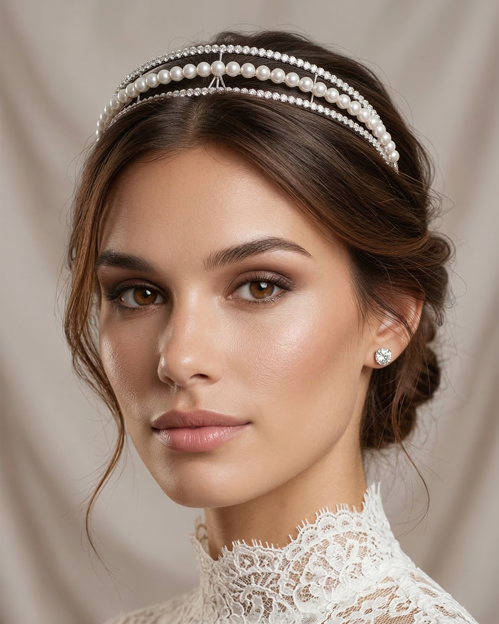 Tiara 3 Fios com Pérolas