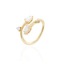 Anel Entreaberto Salpicado com Moissanitas - 0.86ct