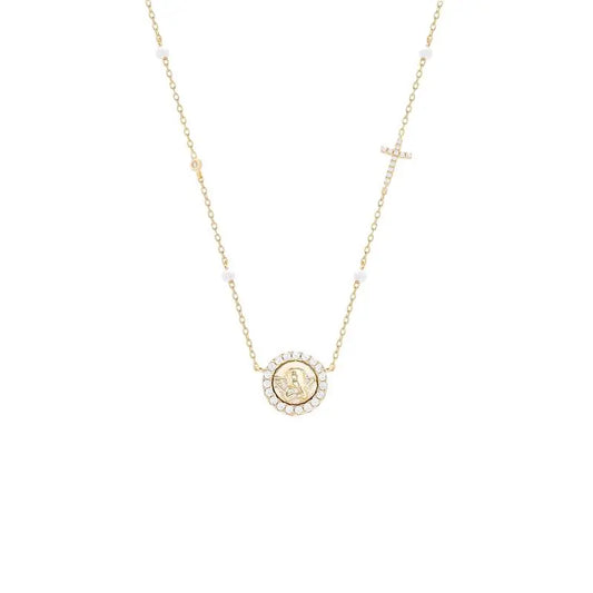 Colar Anjo da Guarda com Pérolas e Pontos de Luz