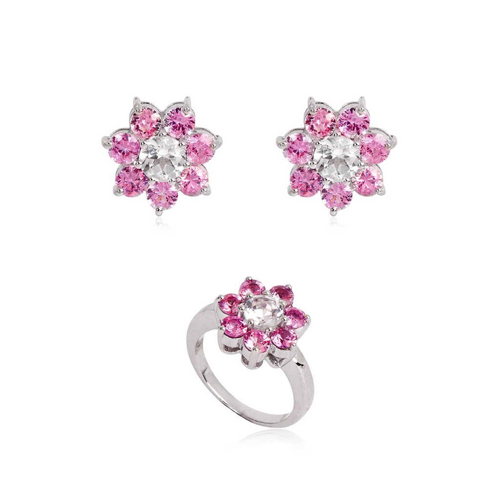 Conjunto Roseta Safira Rosa