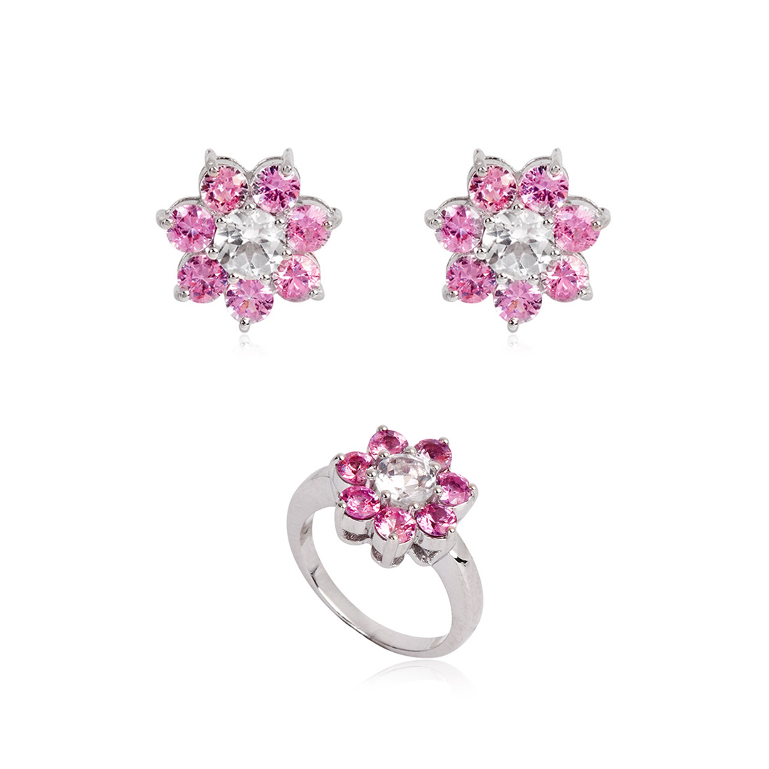 Conjunto Roseta Safira Rosa