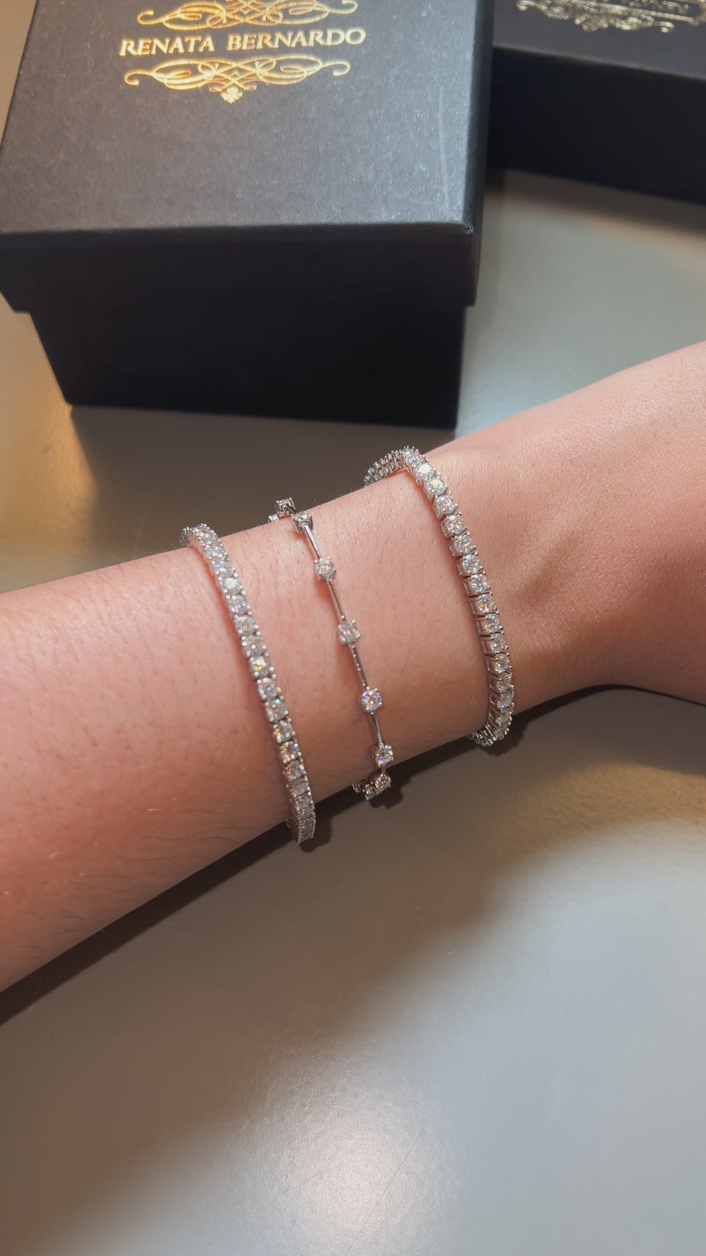 Pulseira Moissanitas Salpicadas