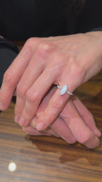 Aliança Solitário Moissanita Navete 12x6mm - 2.14ct
