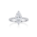 Aliança Solitário Moissanita Navete 12x6mm - 2.14ct