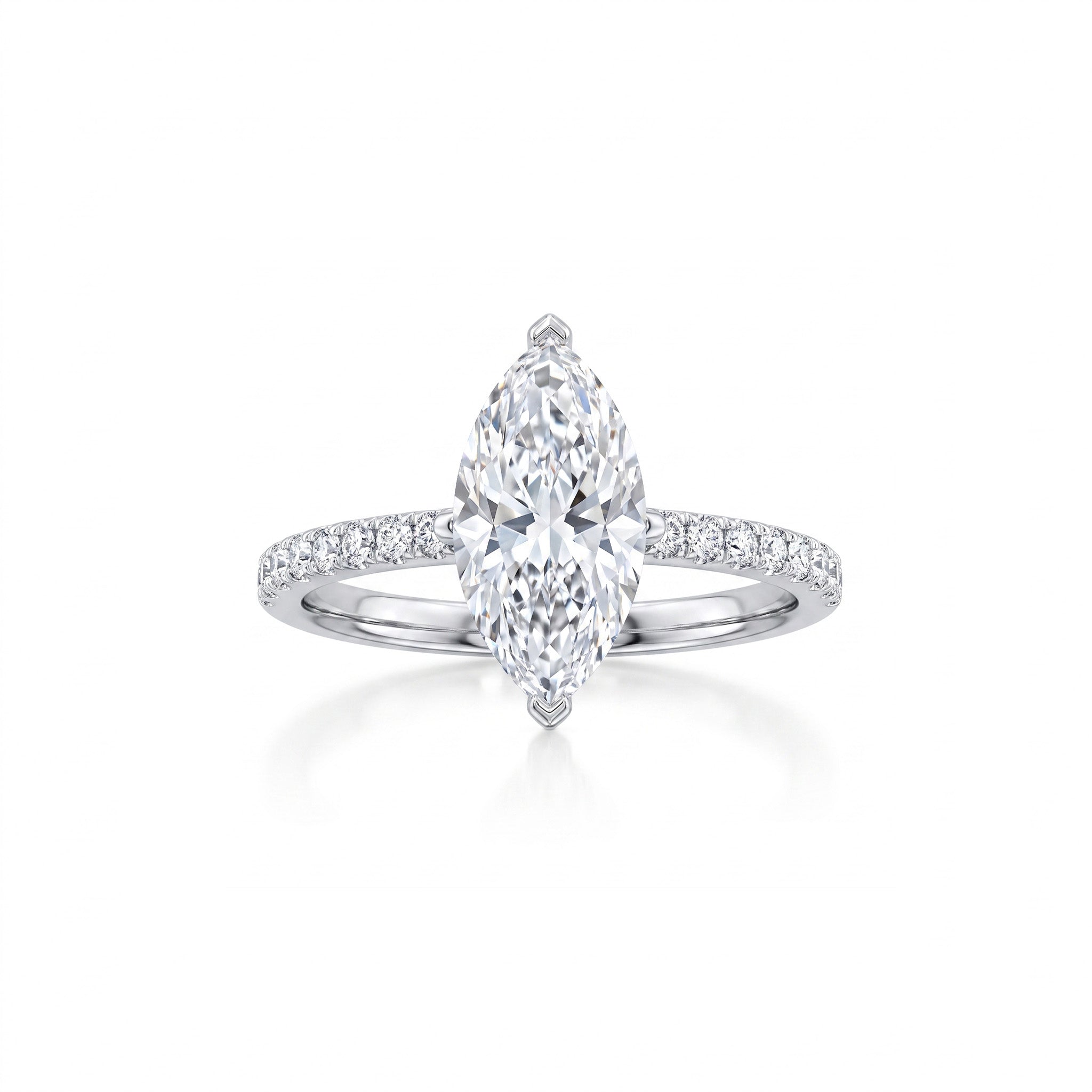 Aliança Solitário Moissanita Navete 12x6mm - 2.14ct