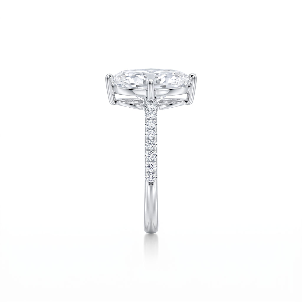 Aliança Solitário Moissanita Navete 12x6mm - 2.14ct