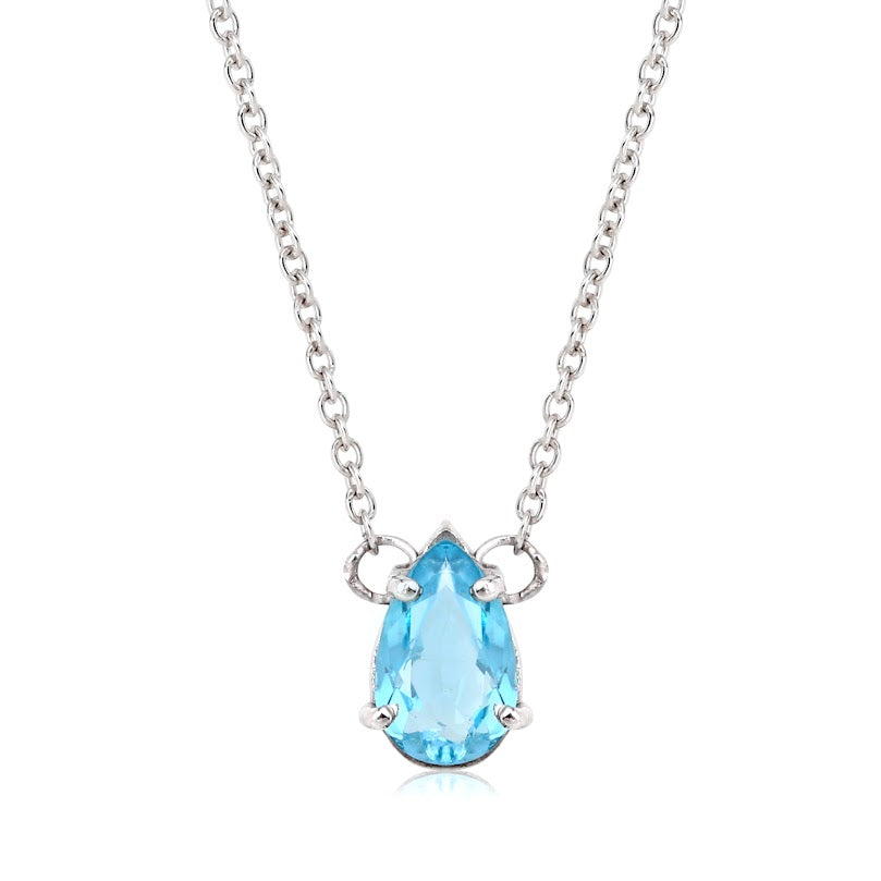 Colar Gota Topázio Azul Natural 0,94ct