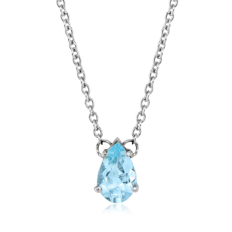 Colar Gota de Topázio Azul Natural 0,81ct