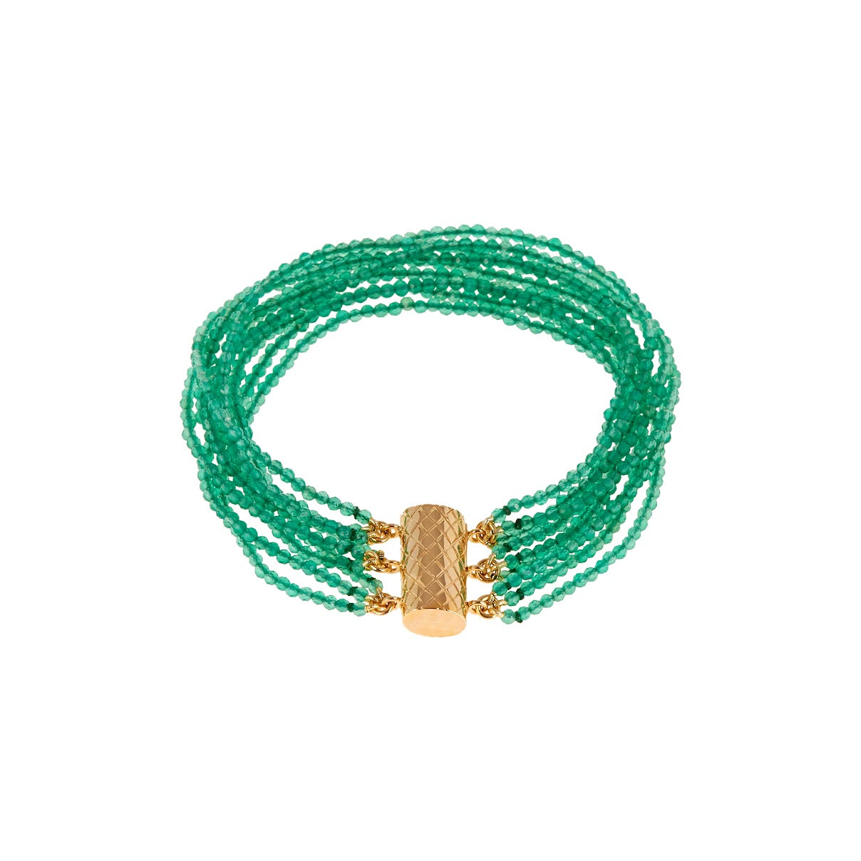 Pulseira em Fios de Ônix Verde Naturais